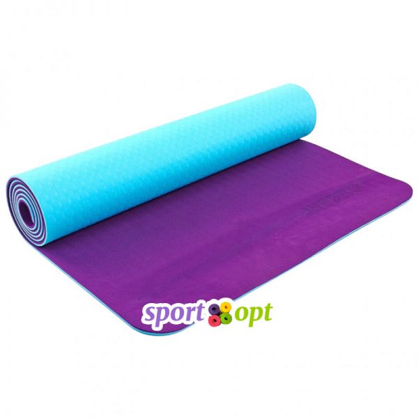 Коврик для йоги Zelart (голубой/фиолетовый).