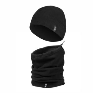 Комплект шапка та баф флісовий чорний